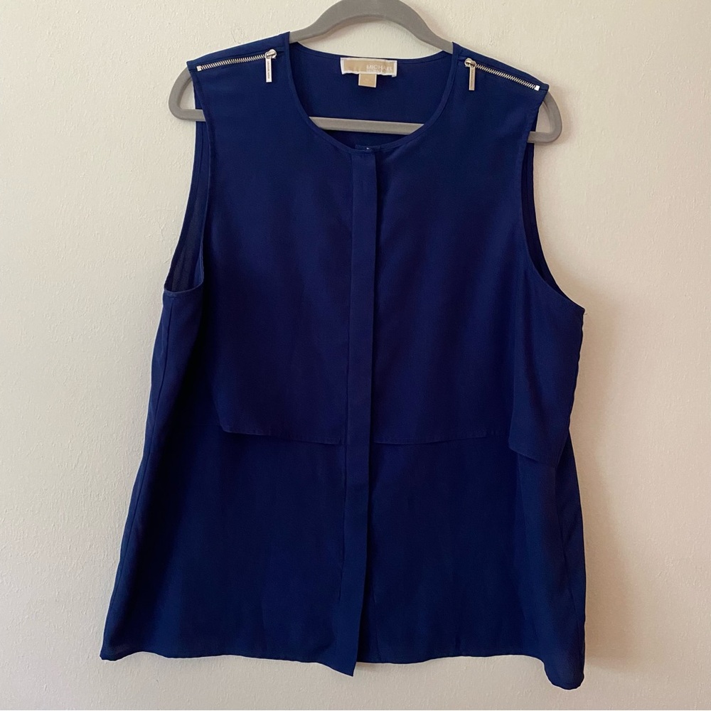 Michael Kors Button Up Scoop Neck Tank Top